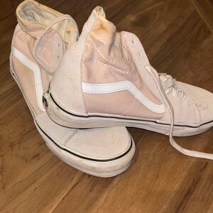 Vans Women's High-Top Sneakers - Light Pink and White